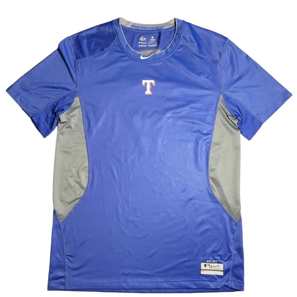 Nike Pro Combat Dri-Fit Fitted Texas Rangers Performance Apparel MLB, Mens XL - Picture 1 of 12